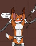 1940s absurd_res anthro assisted_exposure blush briefs bulge canid canine clothed clothing comic embarrassed exposed_underwear forced forced_exposure forced_undressing fox gloves grey_seam_briefs grey_waistband handwear hi_res machine male mammal myaxy navel partially_clothed pecs pulling_pants_down robot_arm snout solo suspenders tail terrence_grant text tighty_whities topless underwear undressing white_briefs white_clothing white_underwear worried