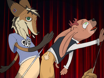 anthro antlers butt_slap cigarette clothed clothing duo gesture hand_puppet horn looking_at_viewer male male/male puppet puppet_show slap spanking suggestive suggestive_gesture wintersink tom_fucks_a_retarded_child tom_(dark_collective) winter_(wintersink) canid canine deer fox hybrid jackalope lagomorph leporid mammal rabbit 4:3 hi_res