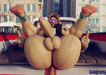 5_fingers anthro balls big_butt big_muscles big_pecs black_claws black_clothing black_nipples black_shirt black_topwear bottomless bottomless_anthro bottomless_male butt circumcised claws clothed clothing erection eyewear fingers footwear fur genitals glans humanoid_genitalia humanoid_penis lying male muscular muscular_anthro muscular_male nipples on_back outside pecs penis pink_clothing pink_footwear pink_glans purple_eyewear purple_sunglasses shirt solo spread_legs spreading sunglasses tail tan_body tan_fur topwear wearing_sunglasses whiskers camseven crocs epic_games fortnite kingston_(fortnite) felid lion mammal pantherine 2026 3d_(artwork) digital_media_(artwork) english_description hi_res