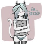 anthro cat_tail clothing female hair legwear panties simple_background solo stockings underwear hardenonn domestic_cat felid feline felis mammal hi_res