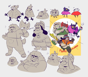 action_pose ambiguous_gender anthro apron apron_only armor axe cloak clothing feathers female footwear group hair hair_over_eyes headgear helmet knight magic_user male melee_weapon muscular muscular_female pose profanity sandals shoes slightly_chubby slightly_chubby_male sword tongue tongue_out trio wand warrior weapon krunnnnnch hollow_knight:_silksong hollow_knight_(franchise) puppy_guard team_cherry crystal_(puppy_guard) hornet_(hollow_knight) russell_(puppy_guard) wick_(puppy_guard) avian bird canid canine canis corvid corvus_(genus) crow domestic_dog herding_dog mammal oscine passerine pastoral_dog sheepdog hi_res