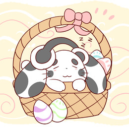 2_fingers anthro basket blush circle_eyebrows closed_smile container easter_basket eyebrows eyes_closed female female_anthro fingers floppy_ears fur grey_eyebrows grey_nose grey_spots headphones_only holidays in_basket long_ears lop_ears mouth_closed multicolored_body multicolored_fur pink_bow relaxed_expression semi-anthro simple_background sleeping small_nose smile solo sound_effects spots tail tan_background two_tone_body two_tone_fur vowelless vowelless_sound_effect whiskers white_body white_fur white_tail zzz fuposey easter fuposey_(fuposey) lagomorph leporid mammal rabbit 2021 digital_drawing_(artwork) digital_media_(artwork) english_description flat_colors hi_res