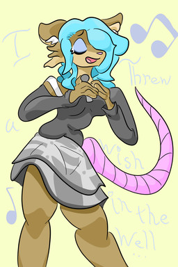alternative_fashion anthro brown_body brown_fur female fur scene_(fashion) singer singing solo andetheslayer call_me_maybe mammal murid murine rodent 2:3 absurd_res hi_res