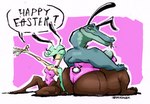 anthro big_breasts big_butt breasts bunny_costume butt clothing costume duo female holidays legwear one-piece_swimsuit slightly_chubby slightly_chubby_female swimwear thick_thighs tights wide_hips rubbish_chameleon easter biphony_(rubbish_chameleon) easter_bunny terry_(rubbish_chameleon) amphibian frog komodo_dragon lizard monitor_lizard reptile scalie hi_res