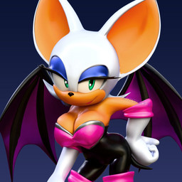 anthro big_breasts blue_eyeshadow bodysuit breasts cleavage clothed clothing cocked_hip eyelashes eyeshadow female green_eyes hair hand_on_hip lipstick long_eyelashes looking_at_viewer makeup skinsuit smile solo tight_clothing white_hair wings hunicrio sega sonic_the_hedgehog_(series) rouge_the_bat bat mammal 1:1 3d_(artwork) digital_media_(artwork)