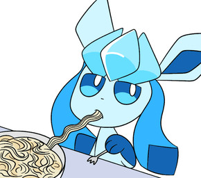 ambiguous_gender bowl container cutlery duo feral food fork kitchen_utensils misleading_thumbnail noodles ramen simple_background sitting tools toony white_background robosylveon nintendo pokemon eeveelution generation_4_pokemon generation_6_pokemon glaceon pokemon_(species) sylveon animated digital_media_(artwork)