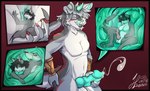 anal anal_vore anthro bodily_fluids bracelet cum cumshot duo ejaculation female female_prey genital_fluids genitals internal jewelry licking licking_lips macro male male/female male_pred masturbation one_eye_closed penis size_difference tail tongue tongue_out vore loopachino canid canine felid feline mammal hi_res