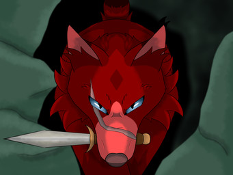 ambiguous_gender feral melee_weapon solo sword weapon littlelynx mumble_(littlelynx) canid canine canis mammal wolf 4:3 hi_res