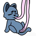 ambiguous_gender blue_body blue_fur content_smile egg egg_in_ass egg_insertion eggs_in_belly feral fur neck_bulge oviposition solo swallowing_eggs nyecenic domestic_cat felid feline felis mammal 1:1 animated short_playtime