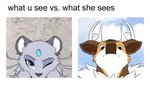 antlers blue_eyes brown_body brown_fur cloud day duo eye_contact female female_pov feral first_person_view fur grey_body grey_eyes grey_fur heart_eyes heart_symbol horn looking_at_another male male/female male_pov sky text white_body white_fur hioshiru kejifox 9tales_comic nintendo pokemon dean_(9tales) fan_character felicity_(9tales) alolan_form alolan_persian cervine deer felid feline generation_5_pokemon generation_7_pokemon mammal pokemon_(species) regional_form_(pokemon) sawsbuck winter_sawsbuck 2020 english_text meme