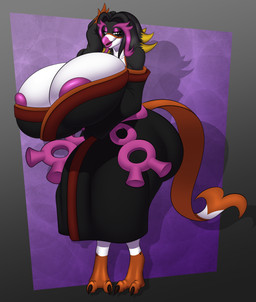 anthro areola areola_slip big_breasts big_bulge big_butt biped breasts bulge butt detailed_bulge genital_outline gynomorph gynomorph_anthro huge_breasts huge_bulge huge_butt hyper hyper_breasts hyper_butt intersex intersex_anthro penis_outline solo white_breasts darkshasion_(artist) nintendo pokemon fae_(ayameawoo) fezandipiti generation_9_pokemon legendary_pokemon pokemon_(species) hi_res