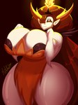 areola big_breasts breasts crown eyebrows female fingers fire hair hair_over_eye headgear horn humanoid_pointy_ears long_hair not_furry pointy_ears red_hair thick_thighs tiara white_body mrmelted disney star_vs._the_forces_of_evil hekapoo horned_humanoid humanoid 2024 3:4 absurd_res hi_res