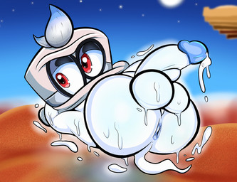 anus balls big_butt bodily_fluids butt desert detailed_background ectoplasm genitals male not_furry nude penis rear_view solo sweat tail tostarena white_balls white_body white_butt white_penis tepigfan101 mario_bros nintendo super_mario_odyssey cappy_(mario) ghost spirit 2021 absurd_res digital_media_(artwork) hi_res