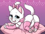 butt clothing female feral fur lingerie looking_at_viewer pink_nose solo whiskers white_body white_fur young vermelhatan disney the_aristocats marie_(aristocats) domestic_cat felid feline felis mammal hi_res