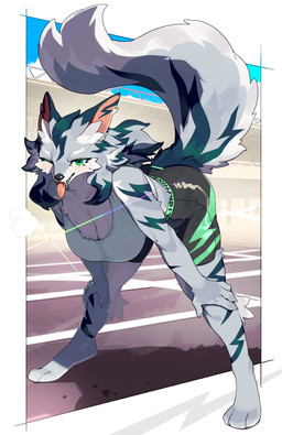 anthro big_breasts biped bottomwear breasts clothed clothed_anthro clothed_female clothing female front_view fully_clothed fully_clothed_anthro fully_clothed_female fur green_eyes grey_body grey_fur grey_tail hanging_breasts looking_at_viewer smile solo standing tail teeth tongue topwear kame_3 canid canine canis mammal wolf 2025 absurd_res digital_drawing_(artwork) digital_media_(artwork) hi_res