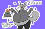 8-bit :3 ambiguous_anthro ambiguous_gender ambiguous_pred anthro anthro_pred arms_bent arrow_pointing_to_belly arrow_pointing_to_face belly belly_overhang belly_squish big_belly big_tail biped birthday birthday_cake black_clothing black_eyelids black_legwear black_text black_thigh_highs blep blue_background cake candle closed_smile clothed clothed_ambiguous clothed_anthro clothing confetti contextual_arrow curling_tail dessert directional_arrow dripping_text ears_up exposed_belly floating_whiskers fluffy fluffy_tail food fully_inside fur glistening_eyelids green_text grey_belly grey_body grey_clothing grey_face grey_fur grey_inner_ear_fluff grey_sweater grey_tail grey_topwear half-closed_eyes hat headgear headwear highlighted_text holding_object holding_rope huge_belly inner_ear_fluff legwear lit_candle long_sleeves long_tail looking_at_viewer looking_down looking_down_at_viewer low-angle_view monotone_background monotone_belly monotone_body monotone_clothing monotone_face monotone_fur monotone_legwear monotone_sweater monotone_tail monotone_thigh_highs monotone_topwear mostly_clothed mostly_clothed_ambiguous mostly_clothed_anthro mouth_closed narrowed_eyes noseless outline party_hat pointy_ears prick_ears pupils rope rope_around_belly same_size_vore simple_background sleeves_past_wrists slit_pupils smile smiling_at_viewer soft_vore solo spread_arms squish stylized_text sweater tail text text_emphasis thigh_highs tight_clothing tight_sweater tight_topwear tongue tongue_out topwear tuft unseen_prey vore white_outline tcsrjx emily_(tcsrjx) domestic_cat felid feline felis mammal 2024 absurd_res aliasing alternate_version_at_source digital_drawing_(artwork) digital_media_(artwork) english_description english_text flat_colors hi_res portrait three-quarter_portrait female_(lore)