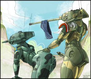 anal anal_fluids anthro australian blush bodily_fluids briefs butt cannon clothing duo genitals handles_on_butt handles_on_hips lube lube_in_ass lube_string machine male male/male penis ranged_weapon swedish swedish_flag tank_(vehicle) text underwear vehicle weapon daleks2377 humanoid living_machine living_tank living_vehicle vehicle_humanoid english_text hi_res