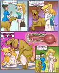 bestiality blonde_hair bodily_fluids breasts cum cum_in_pussy cum_inside doctor duo female female_on_feral female_penetrated feral genital_fluids hair human_on_feral human_penetrated humanoid_pointy_ears interspecies knotting male male/female male_penetrating male_penetrating_female penetration pointy_ears quadruped sex speech_bubble text vaginal vaginal_knotting vaginal_penetration veterinarian the_dirty_mind canid canine canis domestic_dog great_dane human mammal mastiff molosser absurd_res english_text hi_res