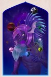 anthro constellation cosmic_background cosmic_hair ethereal_hair macro male nebula nude overbite_fang piercing planet solo space terra_macro underbite ghostoflight sev_(gwarrior) sergal 2:3