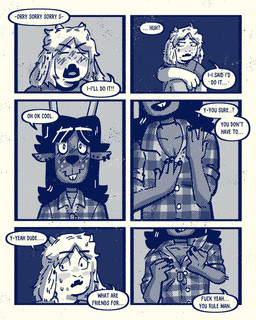 anthro antlers blush blush_lines dialogue duo embarrassed female flannel_shirt freckled_face freckles horn male profanity shy simple_background text unbuttoning unbuttoning_shirt sexylinguini deltarune undertale undertale_(series) asriel_dreemurr dess_holiday bovid caprine deer goat mammal new_world_deer reindeer 4:5 comic english_text halftone hi_res monochrome