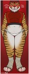 anthro biped blush clothing dialogue feet female footwear fur navel nipple_outline orange_body orange_eyes orange_fur panties sandals shirt shoes solo striped_body striped_fur stripes text thigh_gap toes topwear underwear white_body white_fur neelix dreamworks kung_fu_panda master_tigress felid mammal pantherine tiger 2022 english_text hi_res