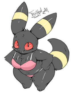 anthro arm_tuft black_body black_fur black_tail bra breasts cleavage clothed clothed_anthro clothed_female clothing ear_markings elbow_tuft female female_anthro front_view fur hands_on_hips markings mouth_closed navel pink_bra pink_clothing pink_underwear red_sclera short_stack simple_background slightly_chubby slightly_chubby_anthro slightly_chubby_female solo tail tail_markings thick_thighs tuft underwear white_background toastedtanuki nintendo pokemon eeveelution generation_2_pokemon pokemon_(species) umbreon 2025 digital_drawing_(artwork) digital_media_(artwork) portrait three-quarter_portrait