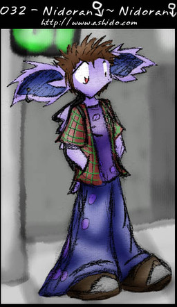 anthro brown_hair clothed clothing crossdressing ear_piercing female hair hand_in_pocket oversized_clothing piercing pockets pokemorph purple_body purple_scales scales solo spikes spikes_(anatomy) spiky_hair torn_clothing traffic_light zarla nintendo pokemon generation_1_pokemon nidoran nidoran♂ pokemon_(species)