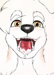 anthro bodily_fluids bredlay bredlaybagordh canid canine canis domestic_dog hi_res looking_at_viewer male mammal mouth_shot open_mouth saliva solo tongue tongue_out traditional_media_(artwork) uvula
