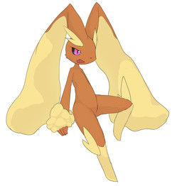 3_fingers ambiguous_gender anthro black_nose black_sclera brown_body butt butt_from_the_front eyelashes featureless_crotch fingers fur on_one_leg open_mouth purple_sclera ribs simple_background solo standing tan_body tan_fur white_background hurai_of_kaki nintendo pokemon generation_4_pokemon lopunny pokemon_(species) 2018 digital_media_(artwork) hi_res