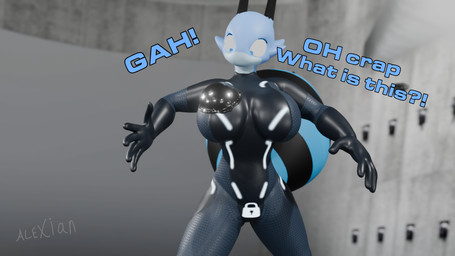 antennae_(anatomy) anthro arthropod_abdomen bdsm big_breasts black_bodysuit black_clothing black_latex black_skinsuit blue_body blue_eyes bodysuit bondage bound breasts clothing dialogue female inside kronos_unveiled latex latex_bodysuit latex_clothing latex_skinsuit lights liquid_latex multicolored_body null_bulge profanity skinsuit slime solo standing suit surprised tar text tight_clothing trapped turrets two_tone_body alexian_(artist) disney pixar the_incredibles n-2_rem arthropod bee hymenopteran insect 16:9 2026 3d_(artwork) 4k absurd_res blender_(artwork) blender_eevee_(artwork) digital_media_(artwork) english_text hi_res watermark widescreen