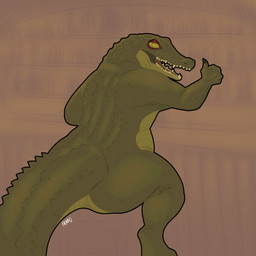 anthro big_butt butt facial_paint green_body male overweight sharp_teeth sitting solo teeth yellow_eyes ikaro wallace crocodile crocodilian reptile scalie absurd_res hi_res