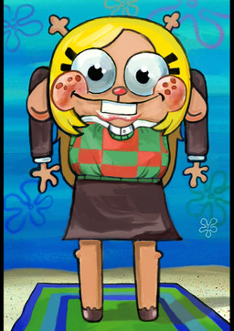 anthro antlers blonde_hair bottomwear buckteeth clothed clothing eyelashes female flower_cloud_(spongebob) freckles hair hooves horn humor long_hair skirt smile solo standing teeth iluvrabbitz third-party_edit deltarune nickelodeon spongebob_squarepants undertale_(series) noelle_holiday deer mammal lol_comments screencap_edit