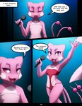 2_tails anthro clothed clothing comic darkmirage dragonair electronics english_text eyes_closed female fur generation_1_pokemon hi_res humor hybrid microphone multi_tail nintendo one-piece_swimsuit open_mouth pikachu pink_body pink_eyes pink_fur pokemon pokemon_(species) pun sideless_clothing sideless_swimsuit sis_(fyoshi) smile solo speech_bubble swimwear tail text