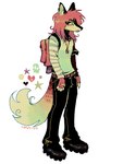 alternative_fashion anthro backpack belt boots bottomwear broken_heart clothed clothed_anthro clothed_male clothing dog_tags ear_piercing eyelashes facial_piercing fingerless_gloves footwear gloves hair handwear heart_symbol lip_piercing looking_away male pants pattern_clothing pattern_sweater pattern_topwear piercing scene_(fashion) scene_haircut shoes simple_background skull_symbol snakebite_piercing solo standing star striped_clothing striped_sweater striped_topwear stripes sweater topwear c0rpsing canid canine fox mammal 2025 absurd_res digital_media_(artwork) hi_res signature
