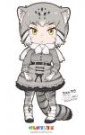 5_fingers :< biped boots breasts chibi clothing dress eyelashes female fingers fist footwear front_view frown gloves grey_hair grey_spots grey_stripes grey_tail hair handwear humanoid_hands inner_ear_fluff japanese legwear light_body light_skin logo long_tail markings multicolored_hair plantigrade scarf shoes short_hair simple_background small_breasts solo spots spotted_hair standing striped_hair striped_markings striped_tail stripes tail tail_markings tan_body tan_skin text tights tuft two_tone_hair white_background white_hair yellow_eyes mine_yoshizaki kemono_friends pallas's_cat_(kemono_friends) animal_humanoid cat_humanoid felid felid_humanoid feline feline_humanoid humanoid mammal mammal_humanoid pallas's_cat 2017 digital_drawing_(artwork) digital_media_(artwork) english_text full-length_portrait grey_theme japanese_text official_art portrait