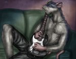 anthro bass_guitar clothed clothing eyes_closed furniture guitar jewelry male music musical_instrument necklace plucked_string_instrument sofa solo string_instrument topless conditional_dnp whimsicalsquirrel bikkem_(bikkem) mammal murid murine rat rodent