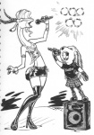 antelope anthro ash_(sing) boots bovid clothed clothing crested_porcupine crossover disney duo female footwear gazelle gazelle_(zootopia) high_heeled_boots high_heels illumination_entertainment joe_rosales legwear mammal monochrome old_world_porcupine open_mouth porcupine rodent sing_(movie) singing size_difference standing thigh_boots thigh_highs zootopia