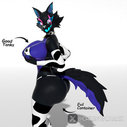 anthro big_breasts big_butt black_body breasts butt cow_costume female good_tanks smile solo standing crimsomdark nyaasapphire_(modeler) epic_games evil_container fortnite pack_leader_highwire canid canine canis mammal wolf 1:1 3d_(artwork) blender_(artwork) blender_cycles_(artwork) digital_media_(artwork) meme