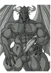 abs anthro balls big_muscles big_penis claws genitals horn male membrane_(anatomy) membranous_wings muscular muscular_male pecs penis scales simple_background solo tail thick_thighs trapezius white_background wings sudonym mythology dragon mythological_creature mythological_scalie scalie hi_res