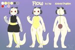 ambiguous_gender anthro arm_wraps black_clothing bottomwear claws clothed clothing collar horn long_tail nude rear_view red_eyes scales shorts solo tail thick_thighs white_body white_scales wide_hips wraps yellow_body yellow_scales jm-luxro kobold scalie hi_res model_sheet