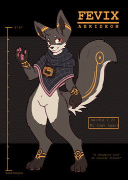 3_fingers 3_toes brown_body brown_fur clothing feet fingers fur fur_markings male markings orange_eyes pawpads paws poncho toes white_underside astralynx aerideon absurd_res hi_res model_sheet