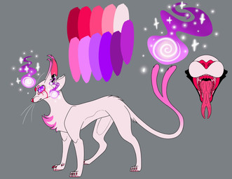 ambiguous_feral ambiguous_gender blood blood_from_eye bodily_fluids colored_fire digitigrade feral fire fur galaxy_eyes hair mouth_shot open_mouth pink_fire pink_hair quadruped solo white_body white_fur anonymous_artist nintendo pokemon luna_(ven) eeveelution espeon generation_2_pokemon pokemon_(species) absurd_res hi_res model_sheet female_(lore)