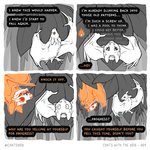 1:1 ambiguous_gender bat bone comic dialogue duo english_text feral fur mammal orange_body orange_fur outside skull skullbird spirit text