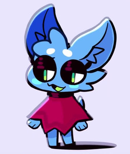 anthro blinking blue_body blue_ears blue_face blue_fur circle_eyebrows eyebrows facial_tuft fur green_eyes half-closed_eyes lidded_eyes narrowed_eyes open_mouth open_smile simple_background smile solo standing tuft white_background white_eyebrows qwerty_soda cult_of_the_lamb massive_monster_(studio) tato_(justpotatonow) mammal 2022 animated digital_media_(artwork) no_sound short_playtime video