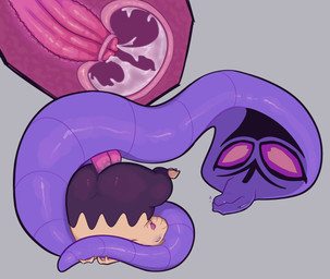 2_penises animal_genitalia animal_penis apode armless biped bipedal_feral black_body black_butt bodily_fluids butt cervical_penetration cervix cum cum_in_uterus cum_inside cumshot cutaway double_penetration double_vaginal duo ejaculation eye_contact female female_feral feral feral_on_feral feral_penetrated feral_penetrating feral_penetrating_feral genital_fluids genital_slit genitals grey_background heart_symbol hemipenes internal internal_vaginal legless looking_at_another looking_at_partner looking_pleasured male male/female male_feral multi_genitalia multi_penis multicolored_body orgasm paired_penetration penetration penile penile_penetration penis penis_in_vagina pink_penis purple_body purple_scales scales semi-anthro serpentine sex side_view simple_background size_difference smaller_penetrated snout tail tongue tongue_out two_tone_body upside_down uterus vaginal vaginal_fluids vaginal_fluids_on_penis vaginal_penetration white_fangs yellow_body ariarik_o0 nintendo pokemon arbok drowzee generation_1_pokemon pokemon_(species) scalie 2026 digital_drawing_(artwork) digital_media_(artwork) hi_res