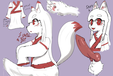 animal_genitalia animal_penis anthro arm_tuft asian_clothing ball_tuft balls big_penis black_nose bodily_fluids canine_genitalia canine_penis chest_tuft clothing cute_fangs dipstick_ears dipstick_tail directional_arrow disembodied_penis dripping ear_markings ear_tuft east_asian_clothing eye_through_hair eyebrow_through_hair eyebrows facial_markings facial_tuft fangs fluffy fur genital_fluids genitals glistening glistening_balls glistening_genitalia hair head_markings huge_penis inner_ear_fluff japanese_clothing kimono knot knotted_penis looking_at_viewer male markings multicolored_ears open_mouth oversized_clothing pawpads penis pink_pawpads precum precum_drip precum_through_clothing red_markings red_penis simple_background smile smiling_at_viewer solo tail tail_markings teeth text translucent translucent_hair tuft vein veiny_penis wet wet_clothing white_balls white_body white_fur white_inner_ear white_inner_ear_fluff jratking miko_(jratking) canid canine fox mammal 2022 english_text hi_res multiple_scenes gynomorph_(lore)