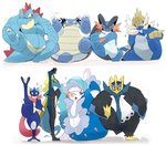 ambiguous_gender anthro black_body blue_body blue_eyes blue_hair blue_skin blush feral group hair long_hair one_leg_up raised_leg red_eyes shell shoulder_cannon standing tongue tongue_out hyaku_(artist) nintendo pokemon amphibian avian blastoise crocodilian empoleon feraligatr generation_1_pokemon generation_2_pokemon generation_3_pokemon generation_4_pokemon generation_5_pokemon generation_6_pokemon generation_7_pokemon generation_8_pokemon greninja inteleon mammal marine pinniped pokemon_(species) primarina reptile samurott scalie swampert hi_res