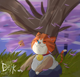 anthro bell bell_collar blue_butterfly cherry_blossom clothing collar flower fur grass looking_up male orange_body orange_fur outside petals plant prunus_(flower) sitting slightly_chubby smile solo sunset tree wind ugly-rat15508 raymond_(ugly-rat15508) arthropod butterfly domestic_cat felid feline felis insect lepidopteran mammal absurd_res digital_media_(artwork) hi_res