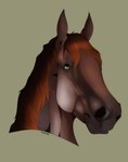 ambiguous_gender brown_hair brown_mane feral green_eyes hair looking_up mane simple_background solo kurayamisheo trent_(wasen) equid equine horse mammal digital_media_(artwork) hi_res