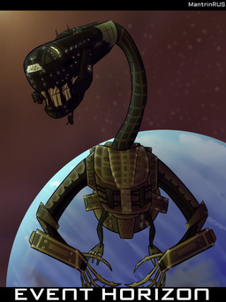 claws core event eyeless flying horizon horror_movie long_arms long_fingers long_neck looking_at_another machine metal neptune_(planet) possession science_fiction space spacecraft star sun teeth text vehicle mantrinrus event_horizon_(film) living_machine living_spacecraft living_vehicle monster english_text hi_res